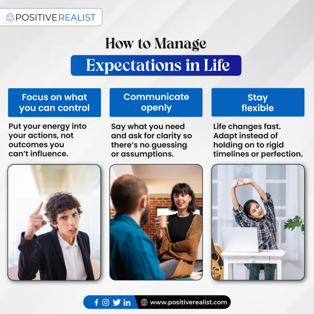 Managing expectations in life with tips on control, communication, and flexibility